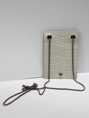 NWOT Cream Croc-Embossed Leather Organizer Crossbody WOC